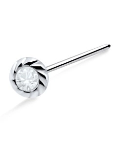 Twisted Stone Silver Nose Stud NSKA-691